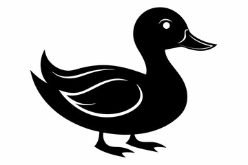 duck silhouette line art vector illustration
