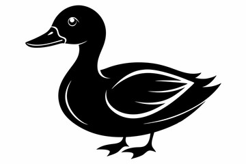 duck silhouette line art vector illustration