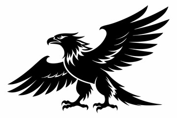 eagle silhouette line art vector illustration