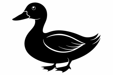 duck silhouette line art vector illustration