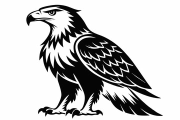 eagle silhouette line art vector illustration