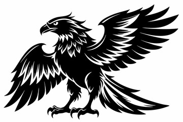 eagle silhouette line art vector illustration