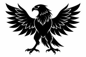 eagle silhouette line art vector illustration