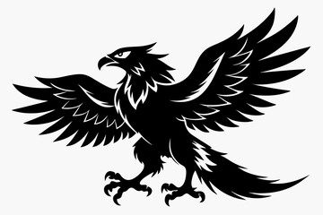 eagle silhouette line art vector illustration