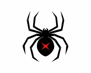 creative details Black Widow Spider Icon Vector Illustration