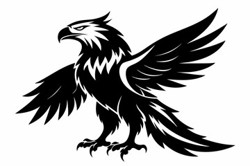 eagle silhouette line art vector illustration