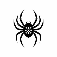 creative details Black Widow Spider Icon Vector Illustration