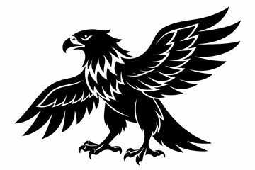 eagle silhouette line art vector illustration