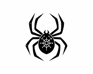 creative details Black Widow Spider Icon Vector Illustration