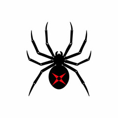 creative details Black Widow Spider Icon Vector Illustration