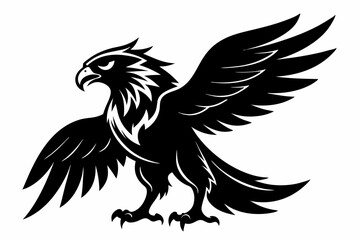 eagle silhouette line art vector illustration