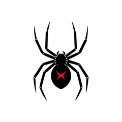 creative details Black Widow Spider Icon Vector Illustration