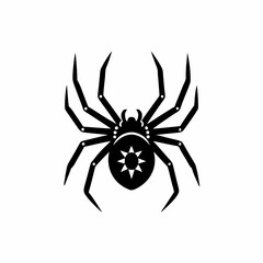 creative details Black Widow Spider Icon Vector Illustration