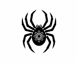 creative details Black Widow Spider Icon Vector Illustration