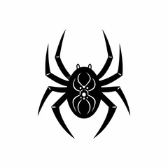 creative details Black Widow Spider Icon Vector Illustration