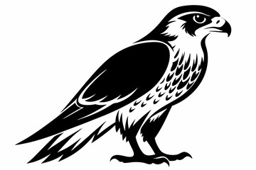 falcon silhouette line art vector illustration
