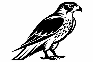 falcon silhouette line art vector illustration