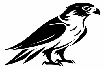 falcon silhouette line art vector illustration
