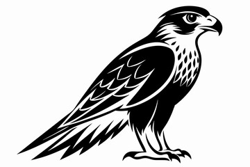 falcon silhouette line art vector illustration