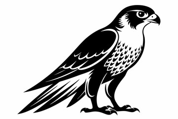 falcon silhouette line art vector illustration