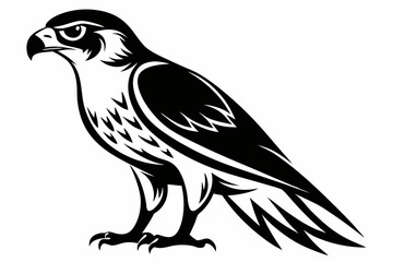 falcon silhouette line art vector illustration