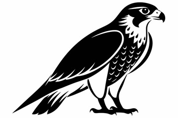 falcon silhouette line art vector illustration