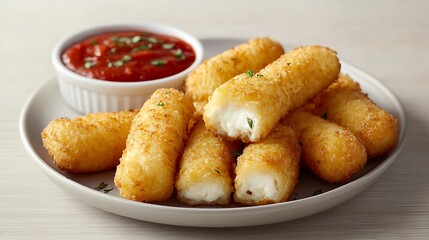 Fried Sticks Served with Dipping Sauce Appetizer