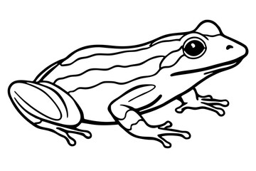 frog silhouette line art vector illustration