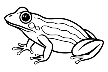 frog silhouette line art vector illustration