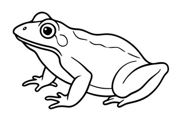 frog silhouette line art vector illustration