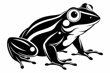 frog silhouette line art vector illustration