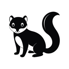 a black and white mongoose with cheeky eyes on white.eps