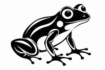 frog silhouette line art vector illustration