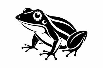 frog silhouette line art vector illustration