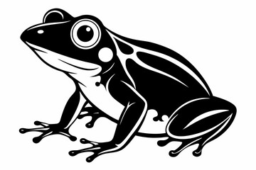 frog silhouette line art vector illustration