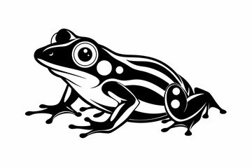 frog silhouette line art vector illustration