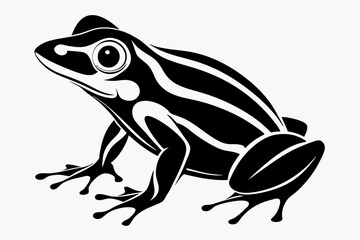 frog silhouette line art vector illustration