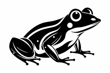 frog silhouette line art vector illustration