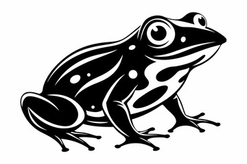frog silhouette line art vector illustration