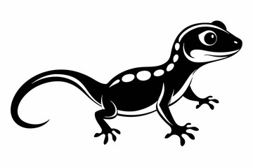 gecko silhouette line art vector illustration