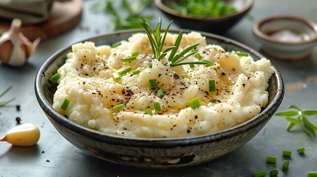 A comforting creamy mashed cauliflower dish