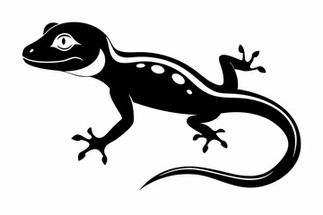 gecko silhouette line art vector illustration