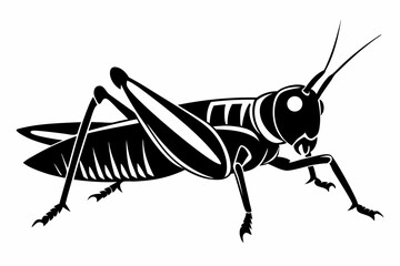 grasshopper silhouette line art vector illustration