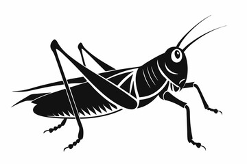 grasshopper silhouette line art vector illustration