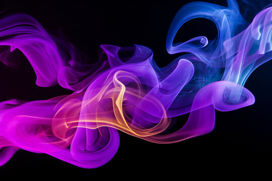 Colored smoke on a black background