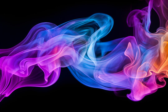 Colored smoke on a black background