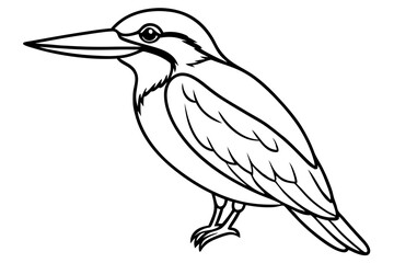 Fototapeta premium kingfisher silhouette line art vector illustration