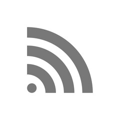 Wi-fi connection wave vector icon. Wi fi internet access symbol.