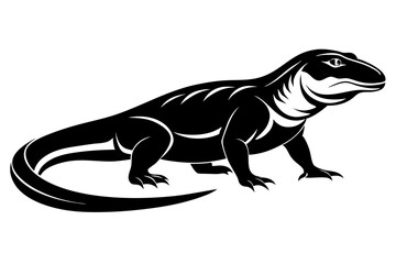 Obraz premium komodo dragon silhouette line art vector illustration