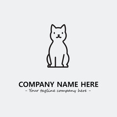 Cat illustration black and white for logo company vector image